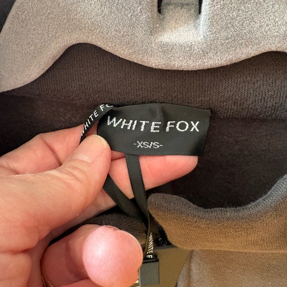 White Fox Boutique Shadow Grey Half-Zip Sweatshirt. - Picture 6 of 8
